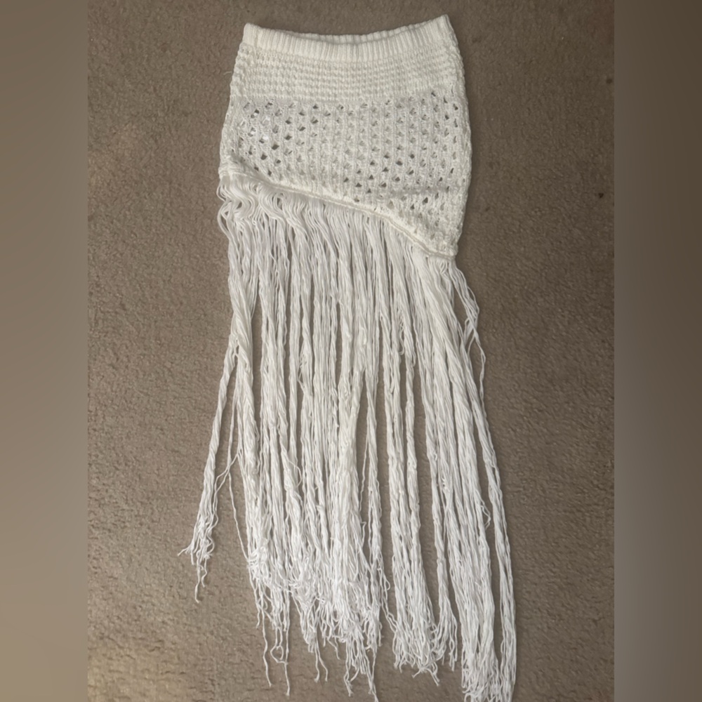 SHEIN White Asymmetrical Maxi Skirt Resort Wear